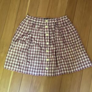 Ralph Lauren Pink Plaid Linen Skirt size 6